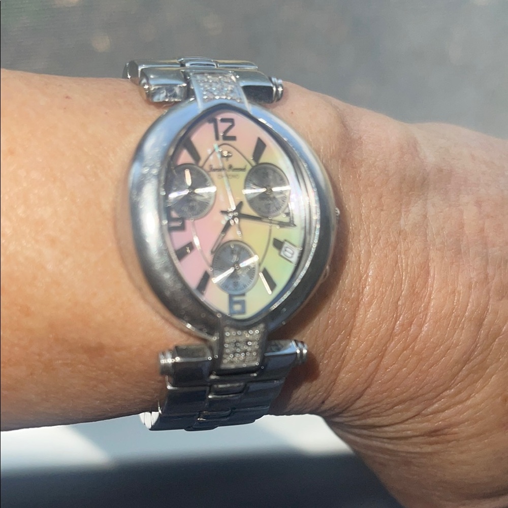 Lucien Piccard Silver Watch with Multicolor Dial
